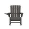 Merrick Lane Ridley HDPE Adirondack Chair with Cup Holder and Pull Out Ottoman, All-Weather HDPE Indoor/Outdoor Chair